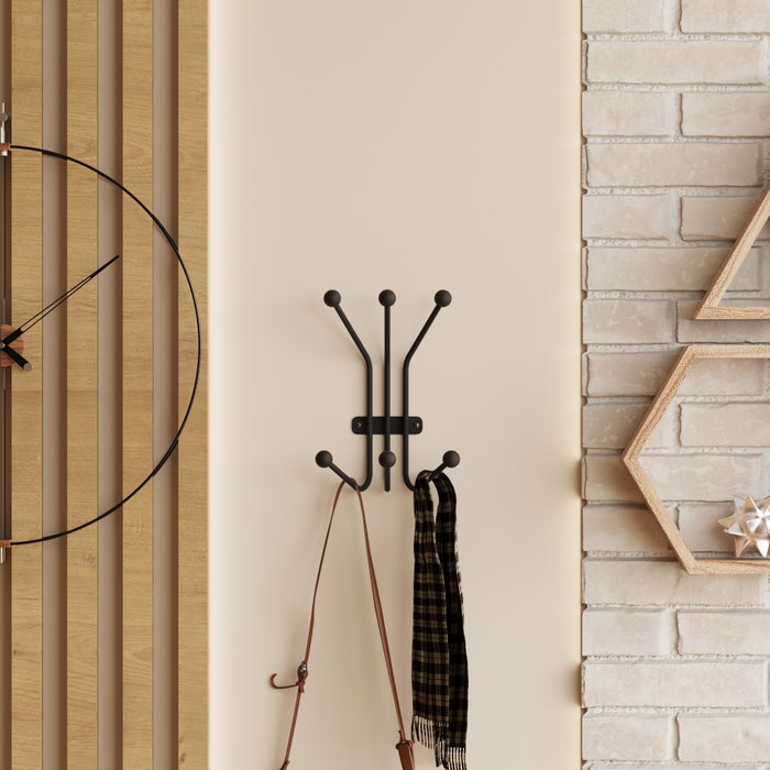 Wallity Ant Gancho de pared metálico Negro